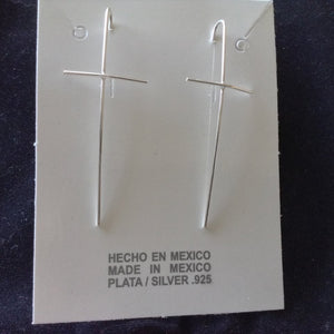 Aretes Cruz Plata .925