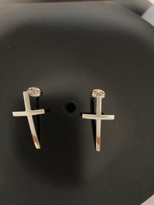 Aretes Cruz Plata .925