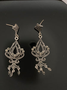 Aretes Gotas Marquesita de Plata .925