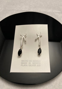 Aretes Cruz Plata .925